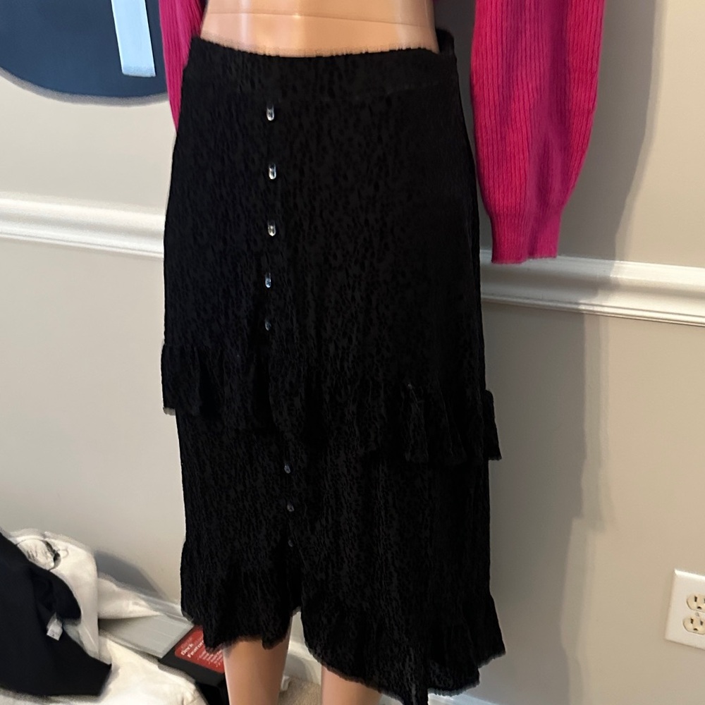 American Rag Black Asymmetrical velvet Skirt